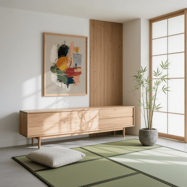 Colorful Art Poster multicolored abstract strokes for modern hallway art print