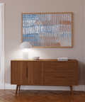 Stylish Contemporary Abstract Print for home office in Blue Pink Beige colors