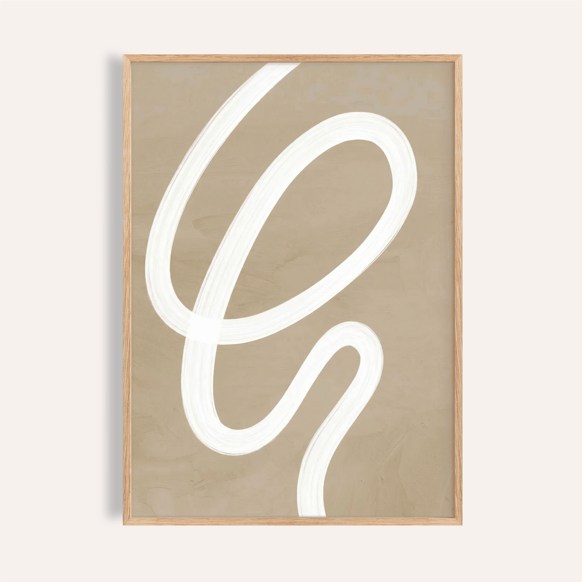 abstract painting minimalist art print with Beige and White for living room
