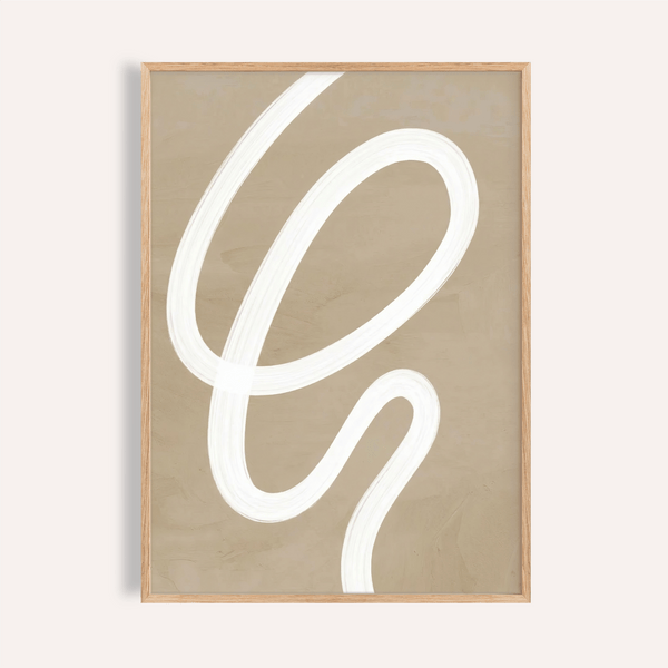 abstract painting minimalist art print with Beige and White for living room