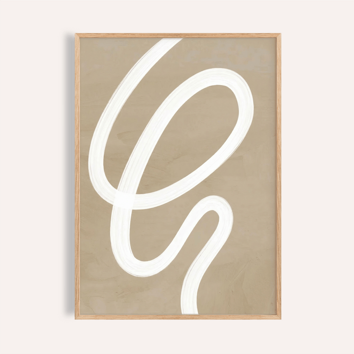 abstract painting minimalist art print with Beige and White for living room