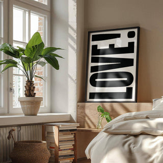 Bedroom styled with oversized large motivational posters print