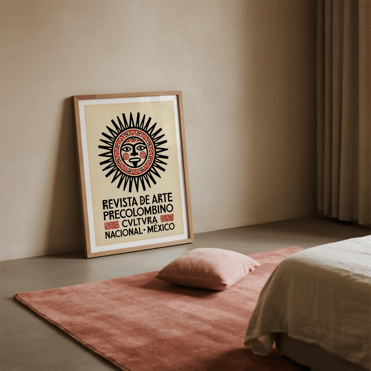 Corner ornament details on sun mask poster print