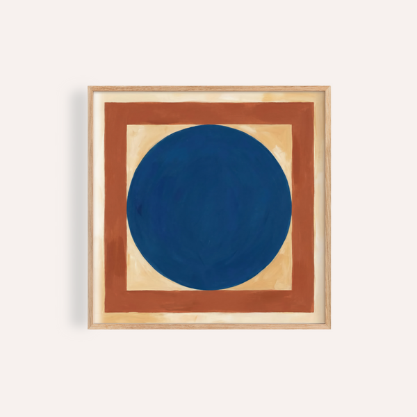 Minimalist Circle Art in Blue, Brown, Beige for living room wall art print