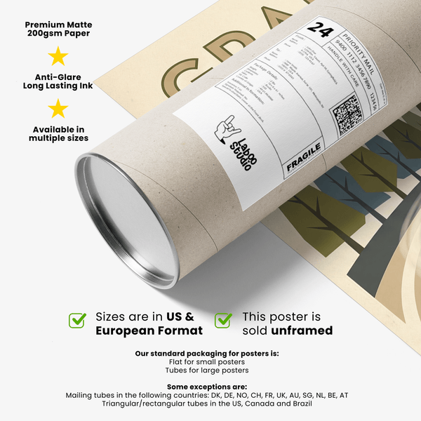 Retro motorsport wall art print of Monaco track scene with grandstand and streamlined race car