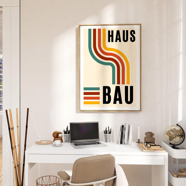 Abstract geometric shapes featured in artwork for the office