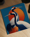Large Birds Wall Art featuring vibrant Orange and Blue for bedroom wall art