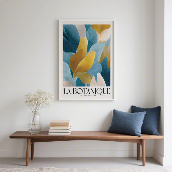 Large abstract leaf print, luxurious wall art for interiors