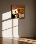 Chicago Blues Print poster with bold Yellow and Red colors for music room