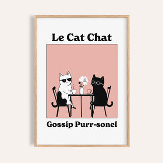 Colourful funny cat artwork print featuring playful feline illustration