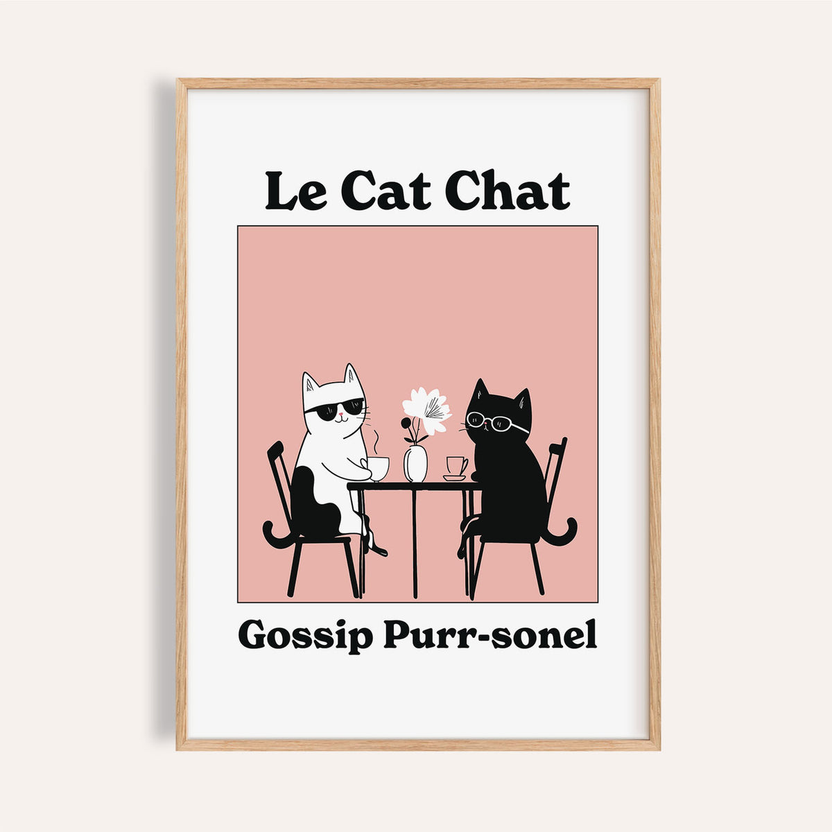 Colourful funny cat artwork print featuring playful feline illustration