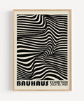 Bauhaus black and white stripes poster, ideal for modern wall decor
