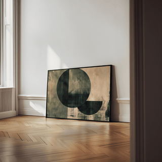 Modern Contemporary Poster Art in Green and Beige for bedroom wall decor print