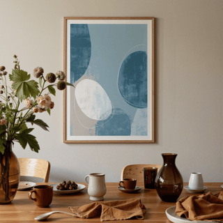 Contemporary Pattern Poster with textured oval forms and minimalist composition