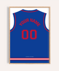 Arched-name basketball jersey poster with 00 number and Detroit Pistons text