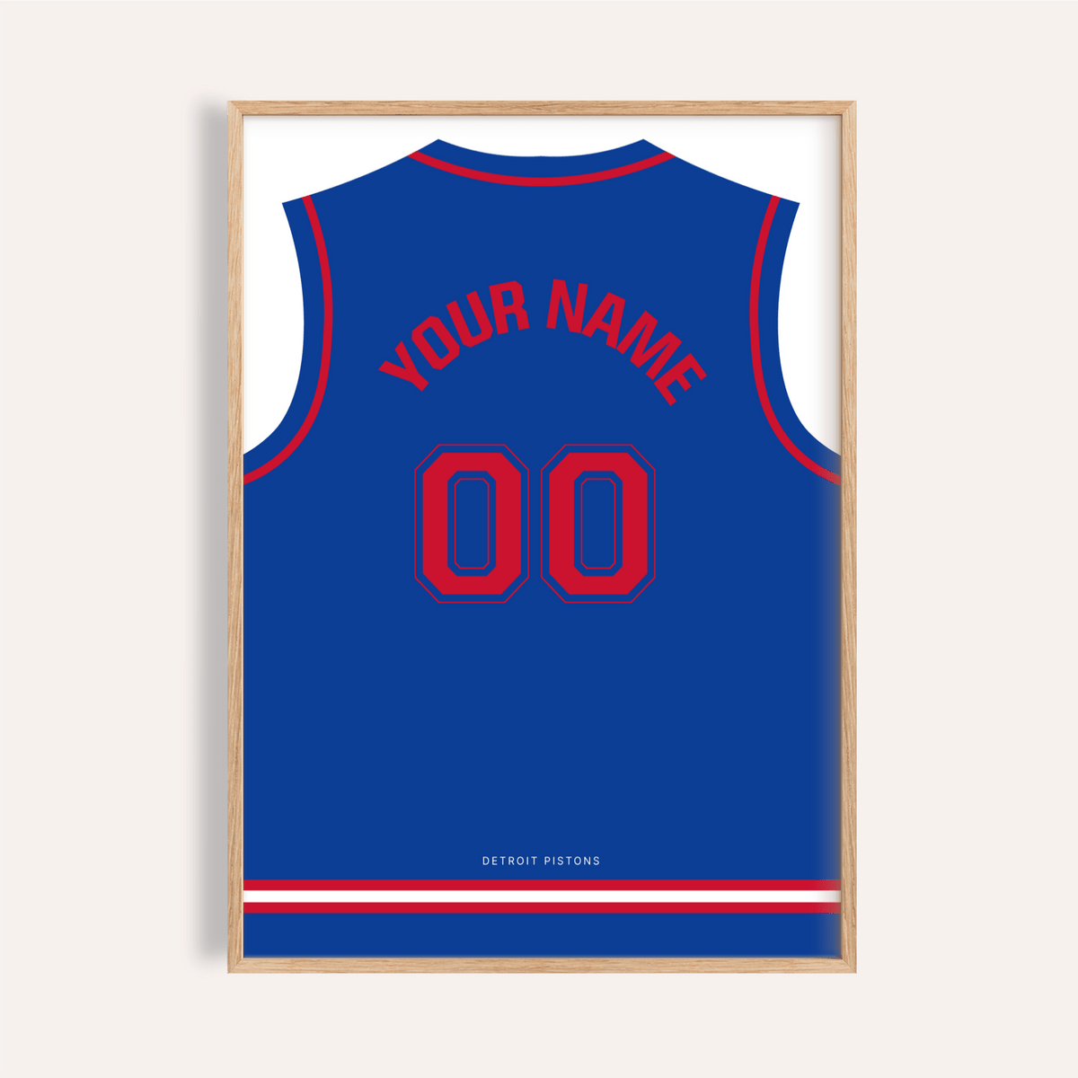 Basketball Jersey Poster in Blue with Red Number
