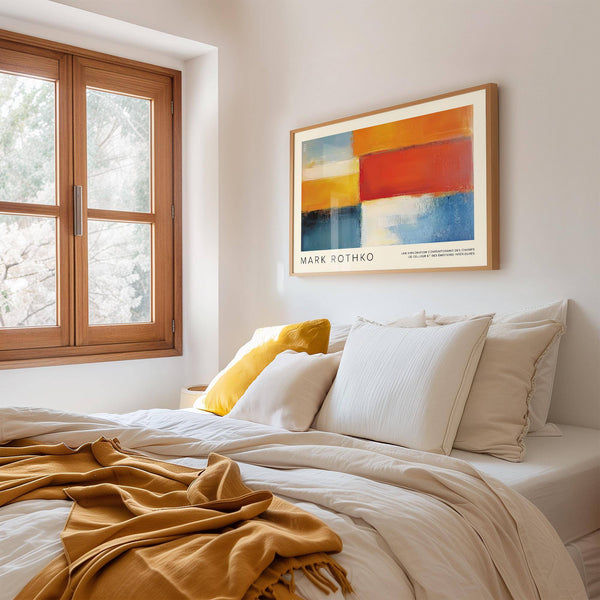 abstract mark rothko art featuring red, yellow, and blue