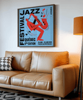 Blue and Red Music Wall Art for modern living room poster display