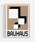 Timeless Bauhaus-inspired abstract wall art in black and beige, perfect for modern decor
