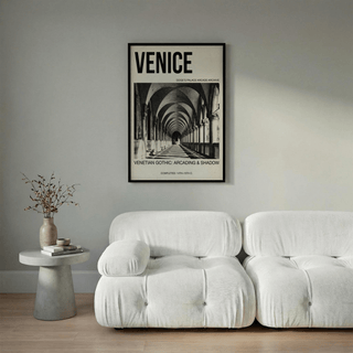 Venetian Gothic Wall Art print featuring Doge’s Palace arcade archive typography