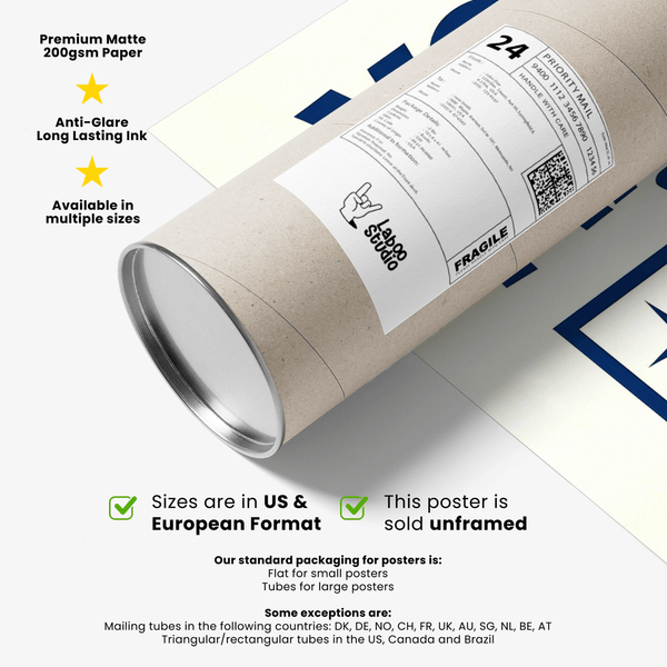 Vodka Martini Poster with blue theme for restaurant or café decor