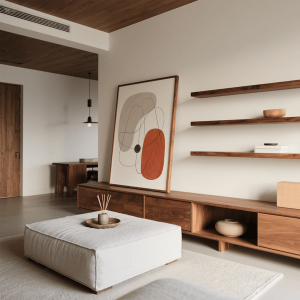 Abstract Wall Poster using Green, Yellow, Black as a modern wall art accent