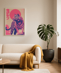 Colorful Tiger Wall Art with red accents for office wall art print