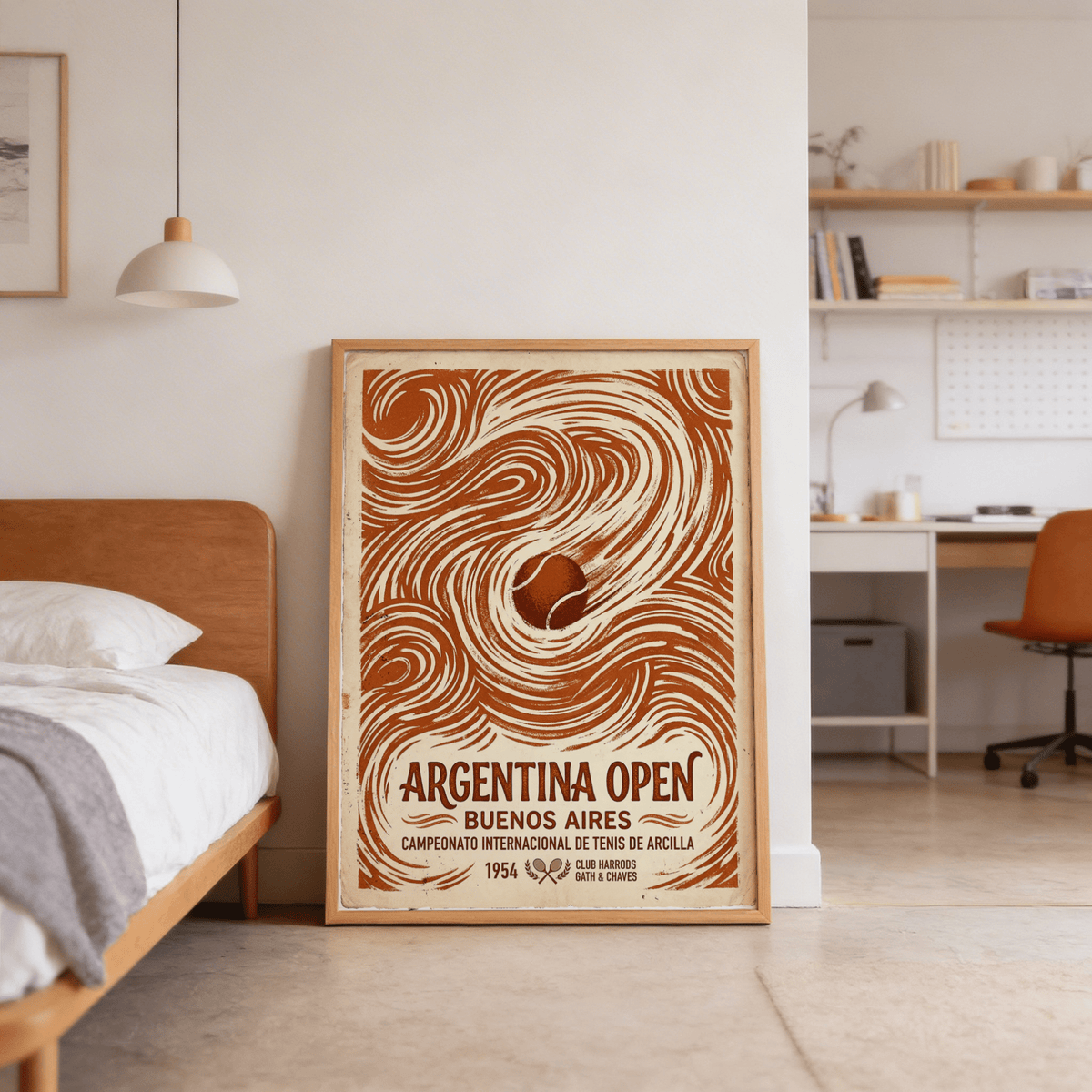 Argentina Open Poster print with Buenos Aires typography and distressed border edges