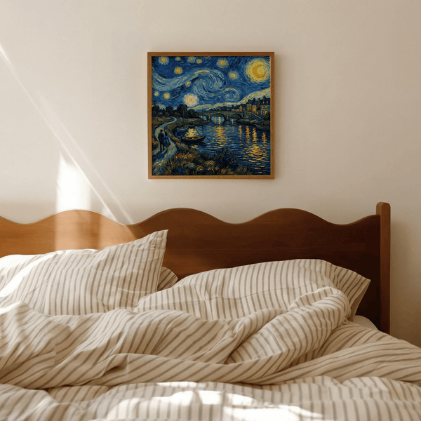 Vincent Van Gogh Poster with green blue accents for bedroom display poster