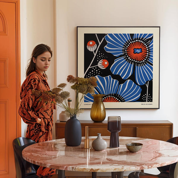 Colorful flowers prints blending floral themes with modern art