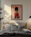 Bold Black, Red, and Pink Pomeranian Poster Print for bedroom decor