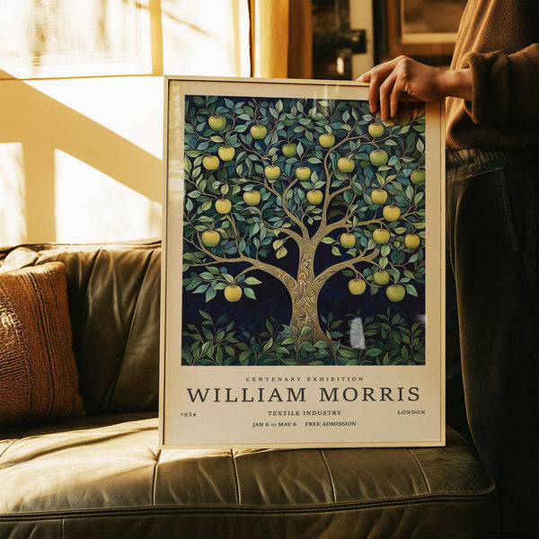 Botanical tree art print with fruit-laden branches for dining area