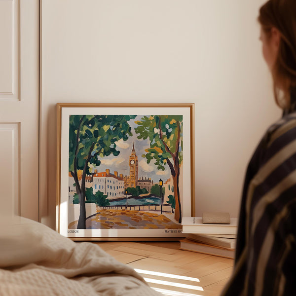 Painterly London wall art showing Big Ben 