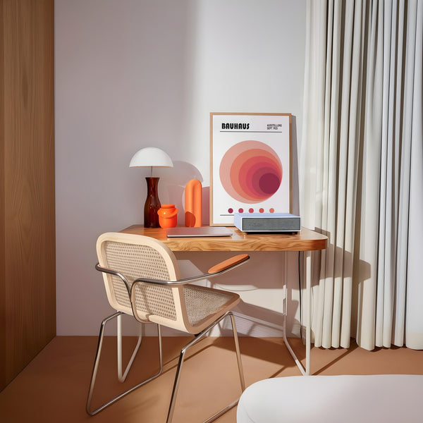 Mid-century inspired wall art office decor with Bauhaus design
