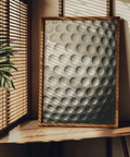 Textured Golf Ball Art Print with repeating dimples and gradient shading