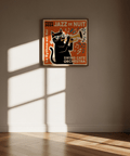 Jazz Cat Art Print, Orange and Black colors, bedroom wall decor