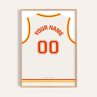 Atlanta Hawks Basketball Jersey Poster with centered name and 00 numerals