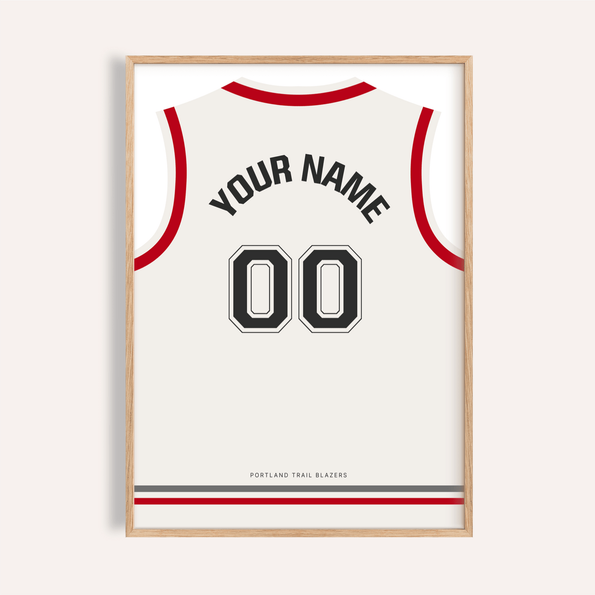 Featuring a jersey-back print poster with arched YOUR NAME and 00 number