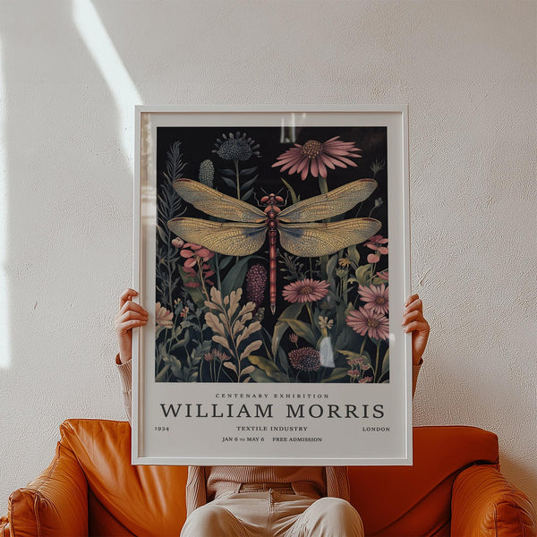 Insect wall art showing a nature-inspired dragonfly illustration in earthy tones.