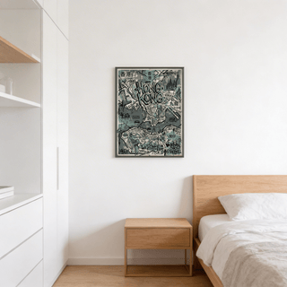 Rolled city map graphic print showing bold typography and negative space