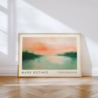 Calming abstract landscape poster with minimalist design​