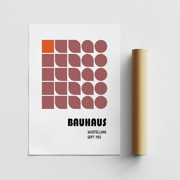 Large wall hanging geometric print with minimalist Bauhaus patterns