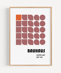 Vintage-inspired Bauhaus wall art in earthy tones, ideal for mid-century decor
