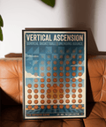 Top section of sports wall art print with the words "Vertical Ascension" and subtitle text