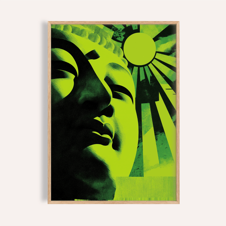 Modern Buddha Print green wall art for living room decor