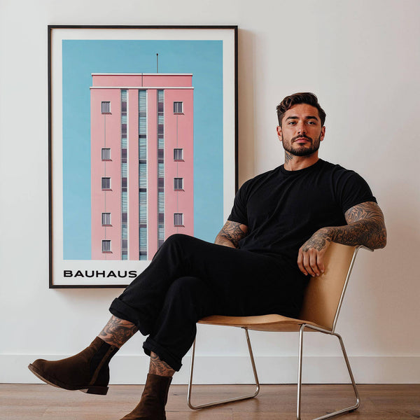 Modern architecture art prints showcasing a bold geometric tower