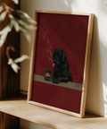 Contemporary Smoking Dog Wall Art poster for office walls