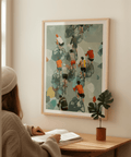 Top-down Bicycle Riders Wall Art print with clustered cyclists and shadows