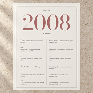 Close view of the pretty 2008 print with twelve monthly moments on matte paper