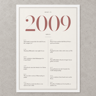 Close view of the pretty 2009 print with twelve monthly moments on matte paper